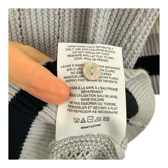 ANR+ ALP N ROCK Collared Sweater Women’s Sz Medium Short Sleeves Gray Cotton - Picture 8 of 9